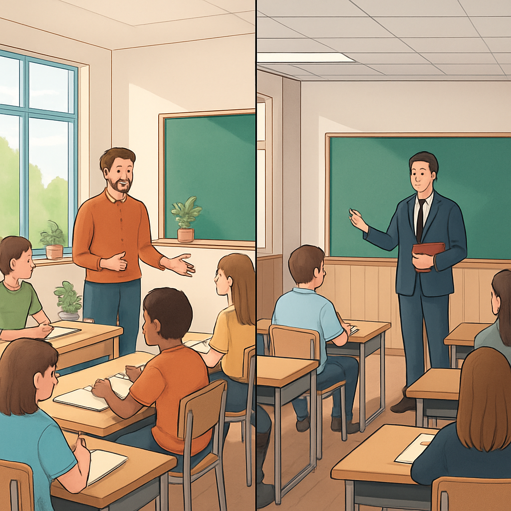 대안학교와 일반 학교의 차이점 비교 이미지