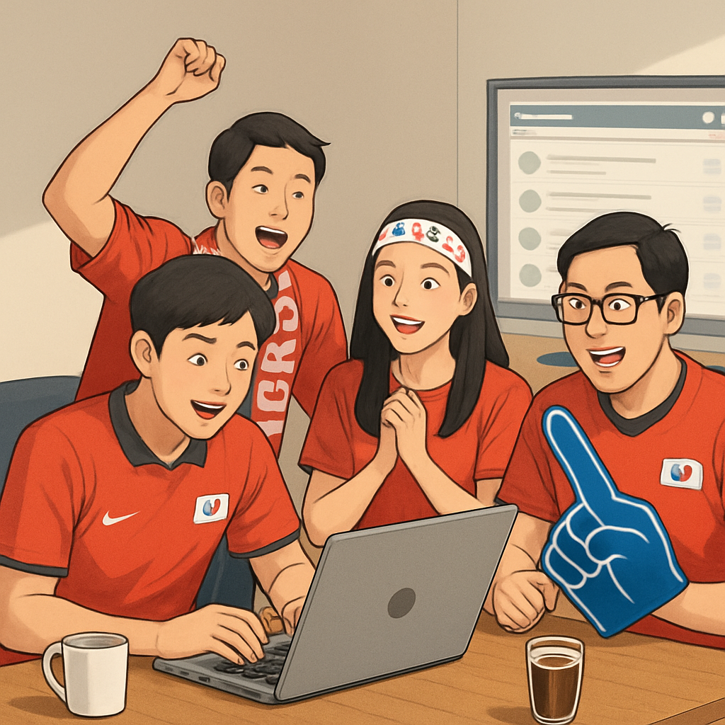 한국 축구 팬들이 자주 사용하는 커뮤니티 포럼 이미지